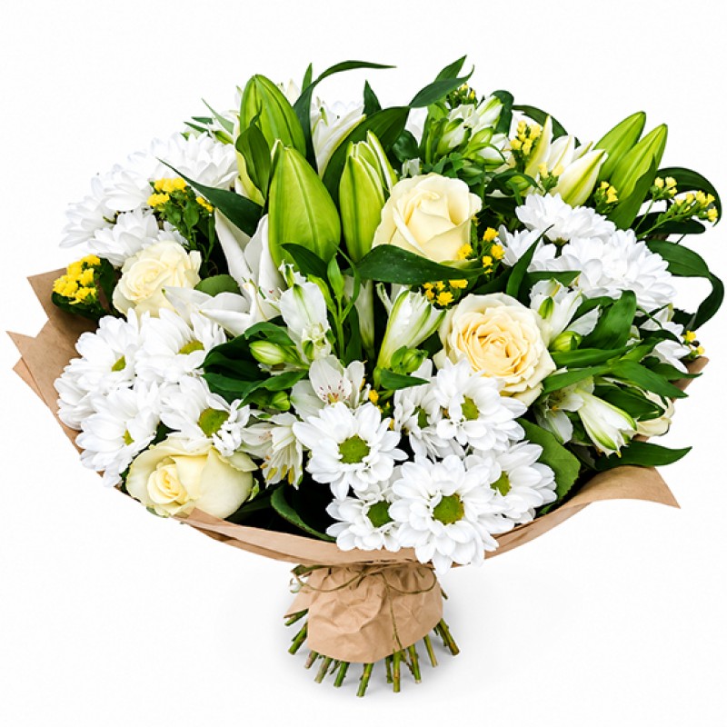 Bouquet with lilies and roses